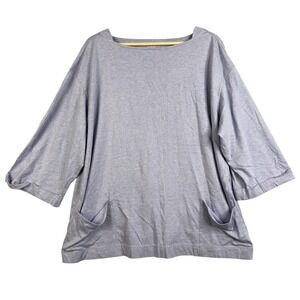 Pure Jill Relaxed top tee Purple t-shirt Women's Size‎ XL 3/4 sleeve Pockets